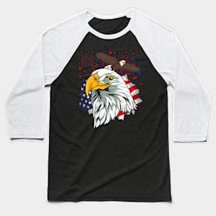 Patriotic American Bald Eagle USA Flag Bird 4th Of July Baseball T-Shirt